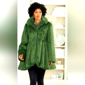 Faux fur peplum coat Ashro XL Gorgeous BNWOT